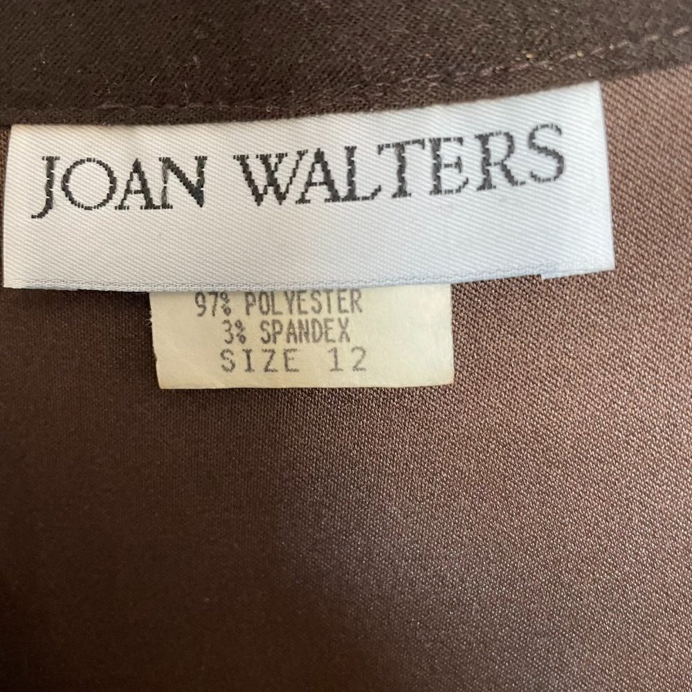 Joan Walters Vintage Jumpsuit Long Sleeve Brown Faux Suede Lined Women's Size 12 - Picture 9 of 9